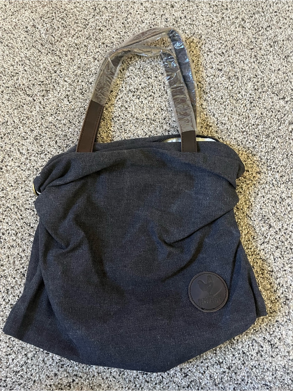 Farmhouse Is My Style Tote Bag with Leather Handles
